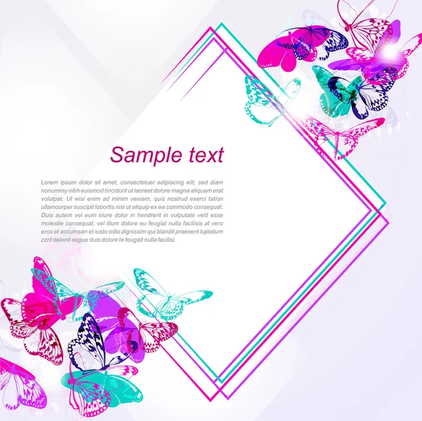 Creative background with butterflies. Place for your text — Stock Vector