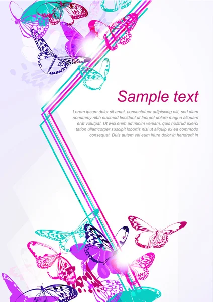 Creative background with butterflies. Place for your text — Stock Vector