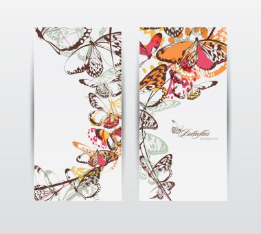 Kelebekler ile soyut sanat afiş