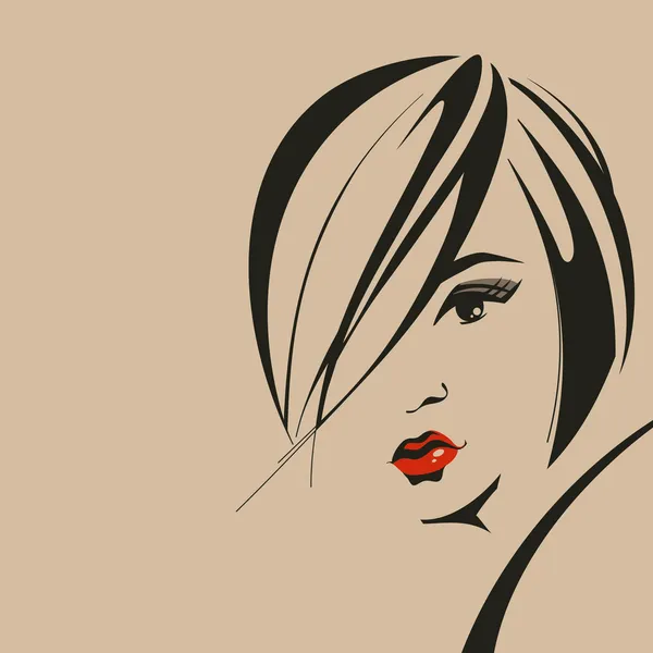 Cara de mujer — Vector de stock