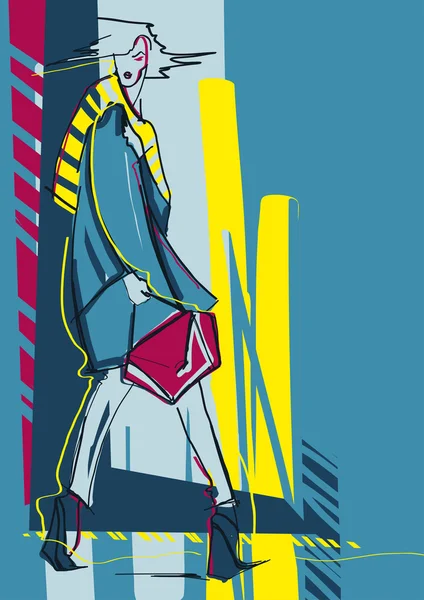 moda kız kroki tarzı ile çizilmiş arka plan el.