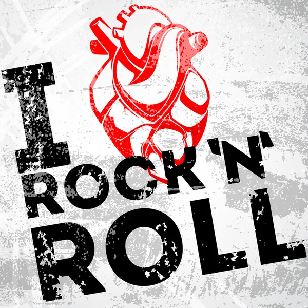 Me encanta el rock and roll — Vector de stock