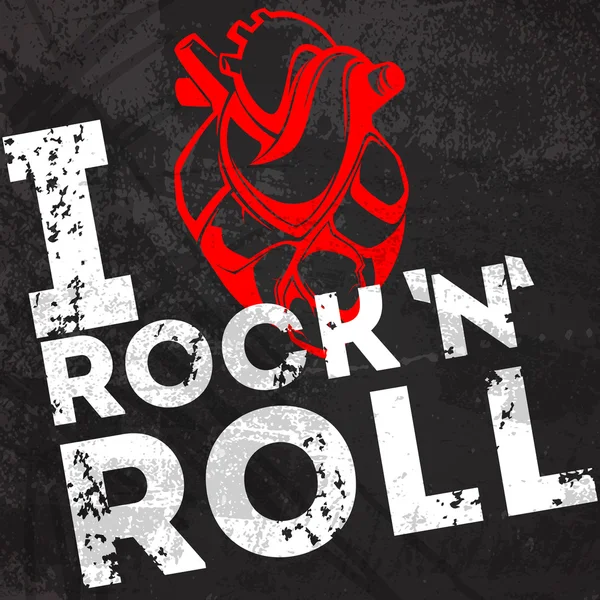 Eu amo rock and roll — Vetor de Stock