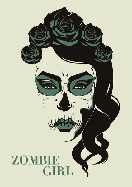 Chica vectorial zombie — Vector de stock