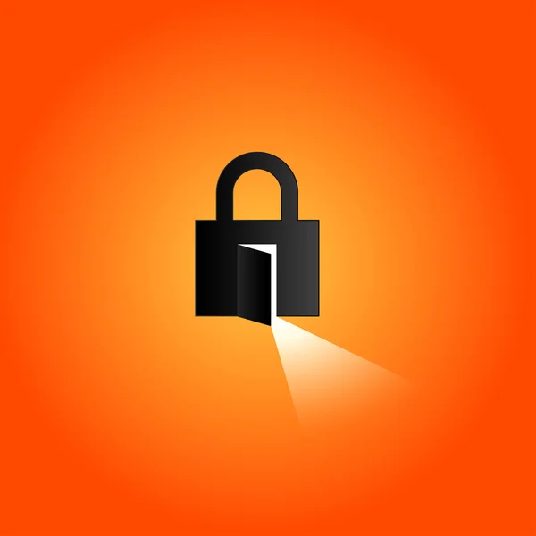 parlak ışık ile açılan kapı. kilit