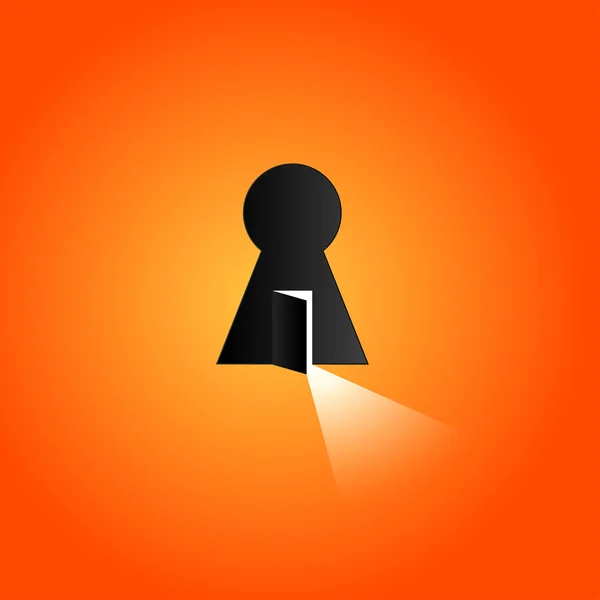 parlak ışık ile açılan kapı. anahtar deliği