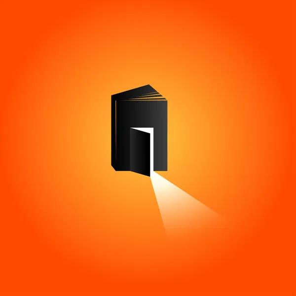 parlak ışık ile açılan kapı. kitap