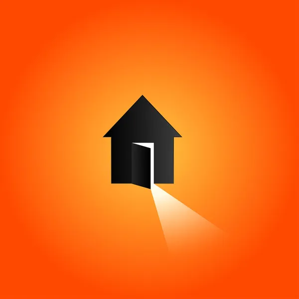 parlak ışık ile açılan kapı. Evi