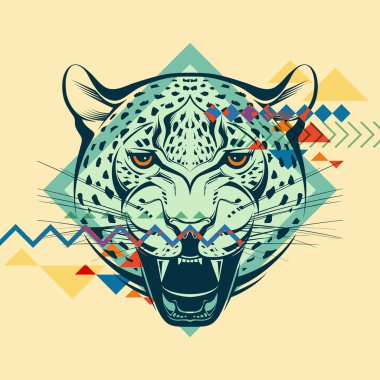 bir leopar yaratıcı illüstrasyon