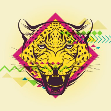 bir leopar yaratıcı illüstrasyon