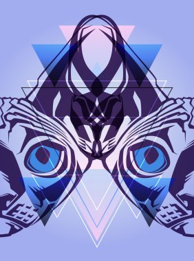 yaratıcı bir hippi tarzı bir kedi resmi