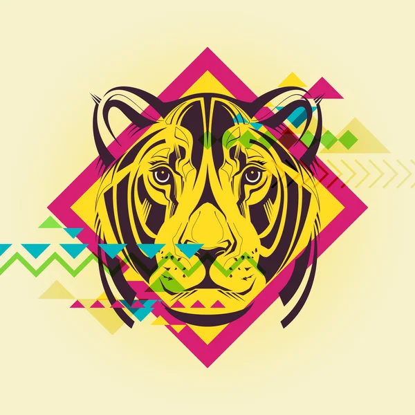 Creative illustration of a lioness — Stock Vector