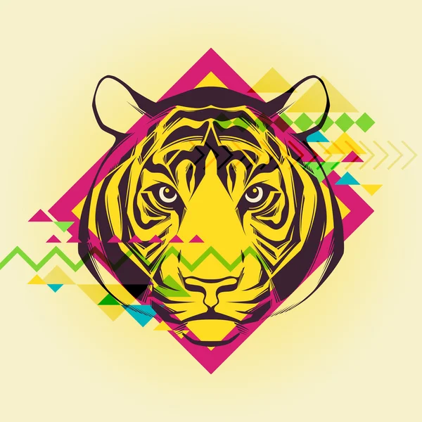 Illustration créative d'un tigre — Image vectorielle