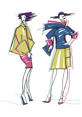 moda modelleri. Kroki.