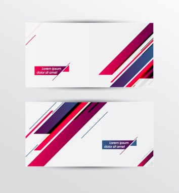Vector banners set with diagonal stripes