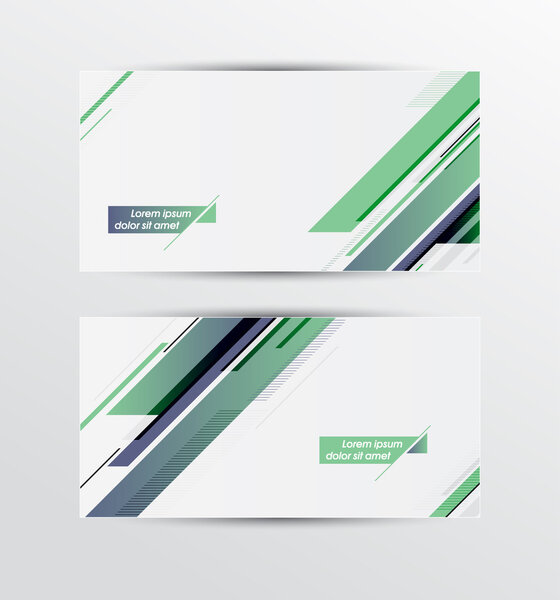 Banners with abstract geometric forms