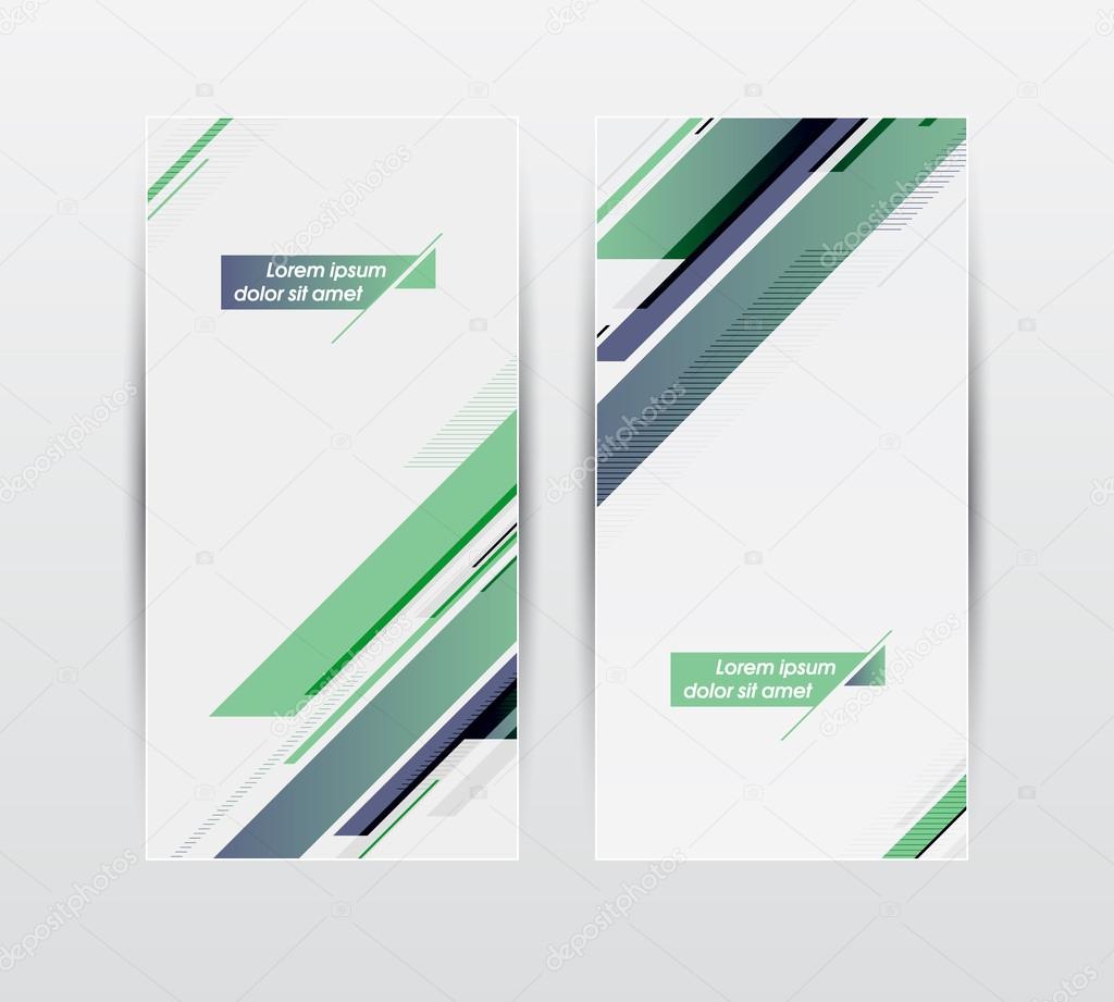 Banners with abstract geometric forms