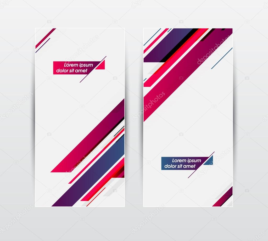 Vector banners set with diagonal stripes