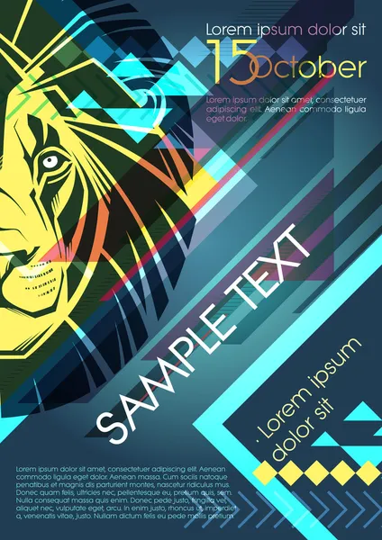 Tasarım şablonu ile aslan ve metin için yer. Festivali Afiş