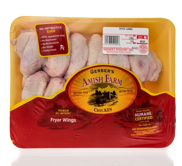Winneconne December 2021 Package Gerbers Amish Farm Chicken Buffalo Wings — 图库照片