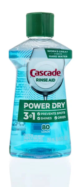 Winneconne January 2021 Package Cascade Rinse Aid Power Dry Isolated — стоковое фото
