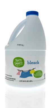 Winneconne, WI -9 Ocak 2021: İzole edilmiş bir arkaplanda bir şişe That Smart çamaşır suyu