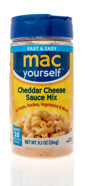 Winneconne February 2021 Package Mac Yourself Cheddar Cheese Powder Isolated — Stock Photo, Image