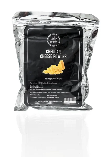 Winneconne Februar 2021 Eine Packung Naturevibe Cheddar Käsepulver Auf Isoliertem — Stockfoto
