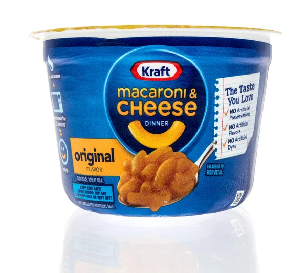 Winneconne Březen 2021 Balíček Kraft Makarony Sýrem Večeře Izolovaném Pozadí — Stock fotografie