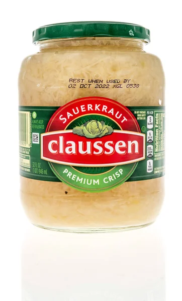 Winneconne April 2022 Package Claussen Sauerkraut Isolated Background — 图库照片