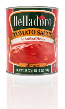 Winneconne, WI -23 April 2022: A can of Belladoro tomato sauce on an isolated background