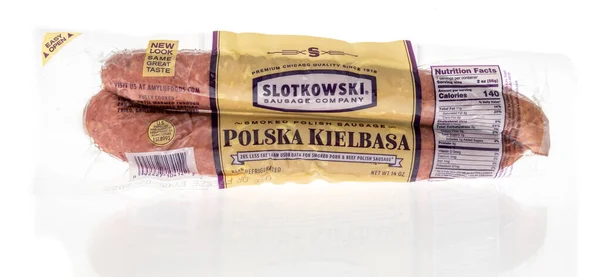 Winneconne April 2022 Package Slotkowski Sausage Company Smoked Polish Sausage — 图库照片