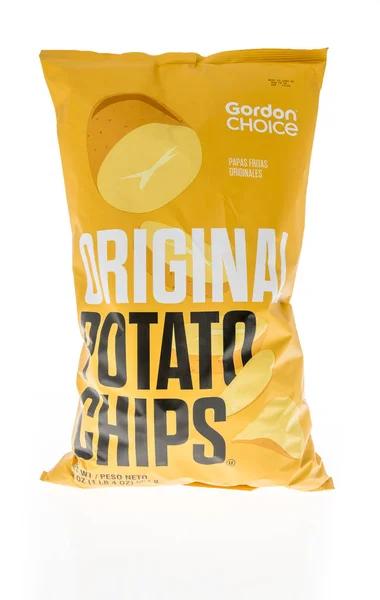 Winneconne April 2022 Package Gordon Choice Potato Chips Isolated Background — стоковое фото
