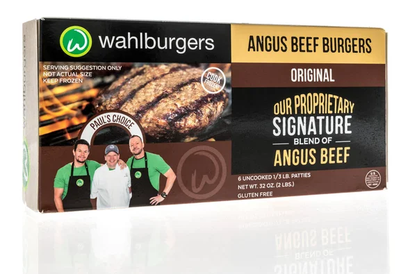 Winneconne April 2022 Package Wahlburger Angus Beef Burgers Isolated Background — 图库照片