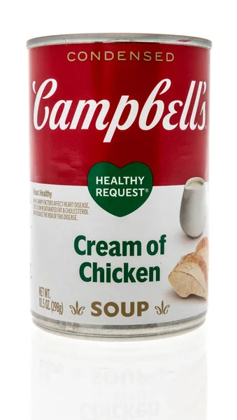 Winneconne April 2022 Sekaleng Krim Campbells Sup Kental Ayam Dengan — Stok Foto