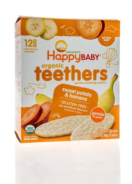 Winneconne July 2022 Package Happy Baby Organics Teethers Isolated Background — Stockfoto