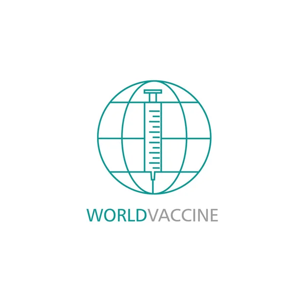 Banner Mundial Vacunación Vectorial Covid Las Jeringas Vacuna Contra Coronavirus — Vector de stock