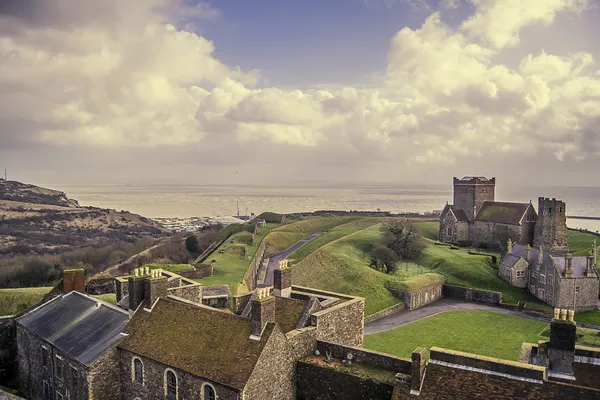 Vista desde el castillo de Dover Imagen de stock