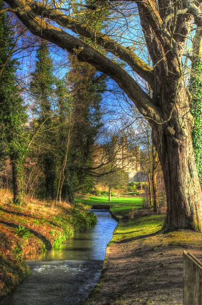 Pequeño arroyo en el parque del castillo - HDR — Foto de Stock