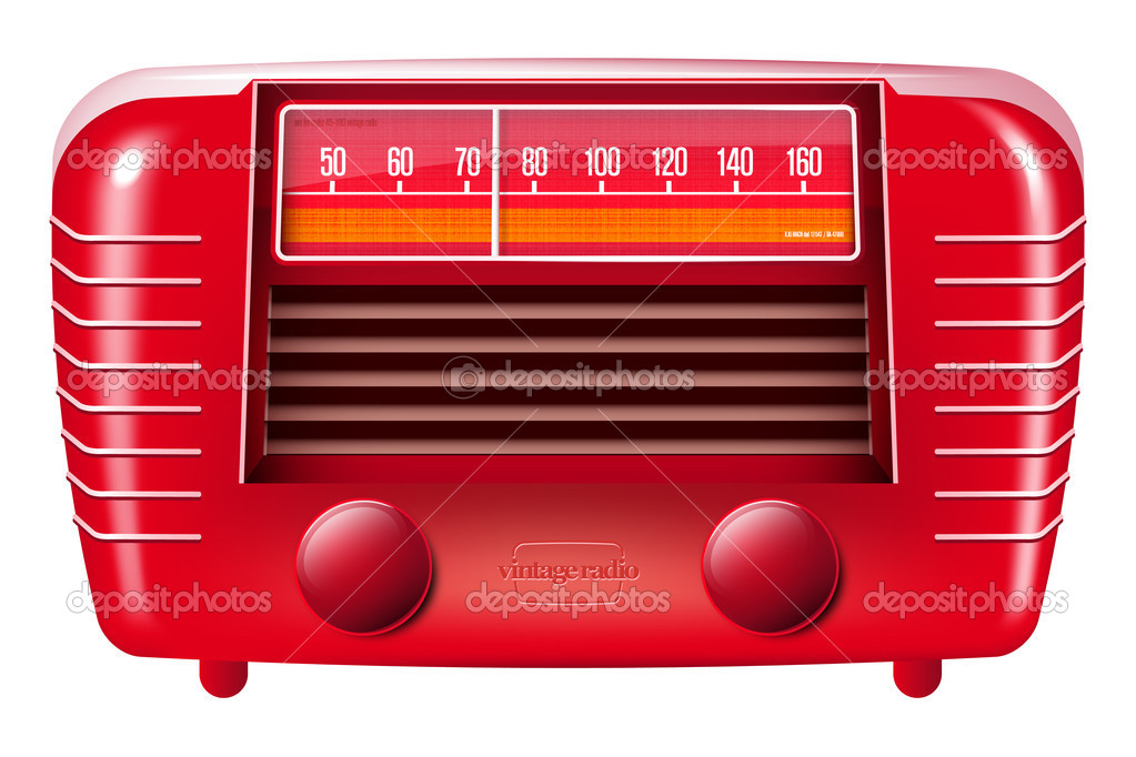Red vintage radio
