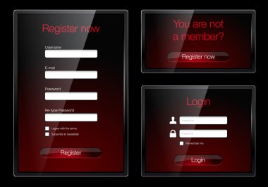 oturum açma ve kayıt parlak web formları