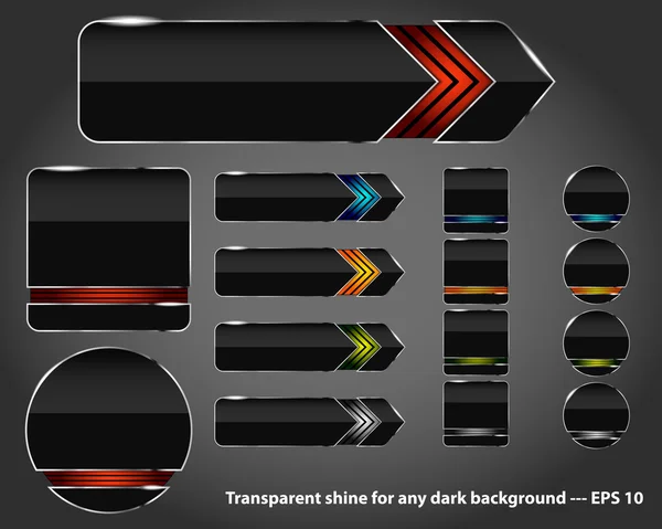 Conjunto de botones web brillantes — Archivo Imágenes Vectoriales