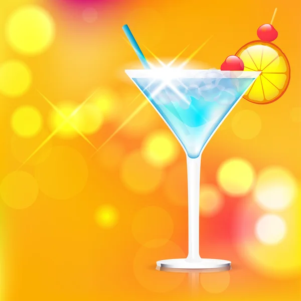 Cocktail su sfondo lucido — Vettoriale Stock