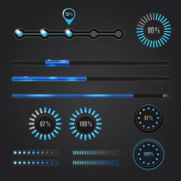 Set of loading bars - web elements — Stock Vector