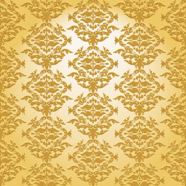 Barok vintage çiçek desenli