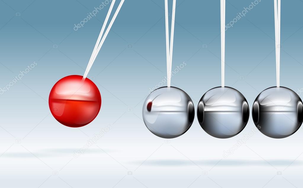 Realistic vector illustration of newton cradle