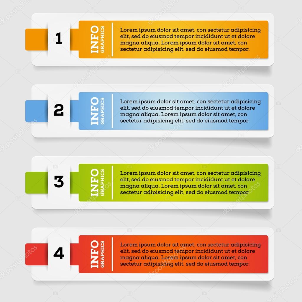 Set of paper labels - options - info graphics