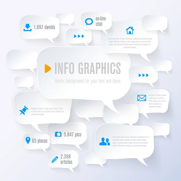 Stilize kağıt bubbles - infographics - yerleştirmek için metin ve — Stok Vektör