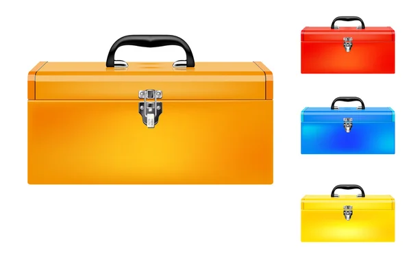 Ensemble de quatre boîtes à outils colorées — Image vectorielle