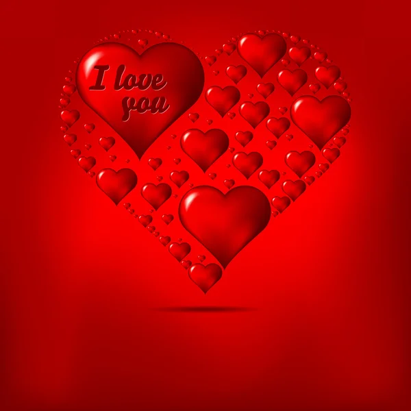 Fondo del día de San Valentín con corazones abstractos — Vector de stock